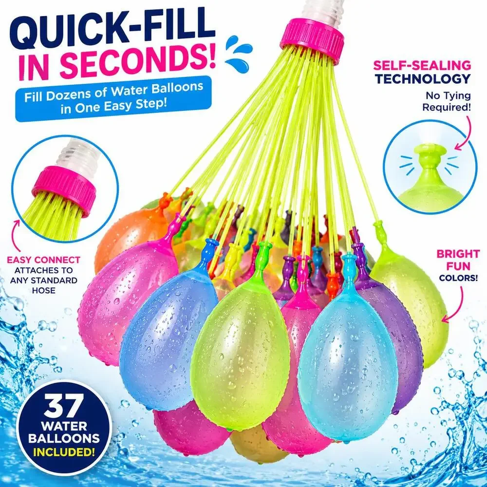 Splash Squad Quick-Fill Water Balloon Bundle | Self-Sealing Summer Water Balloo